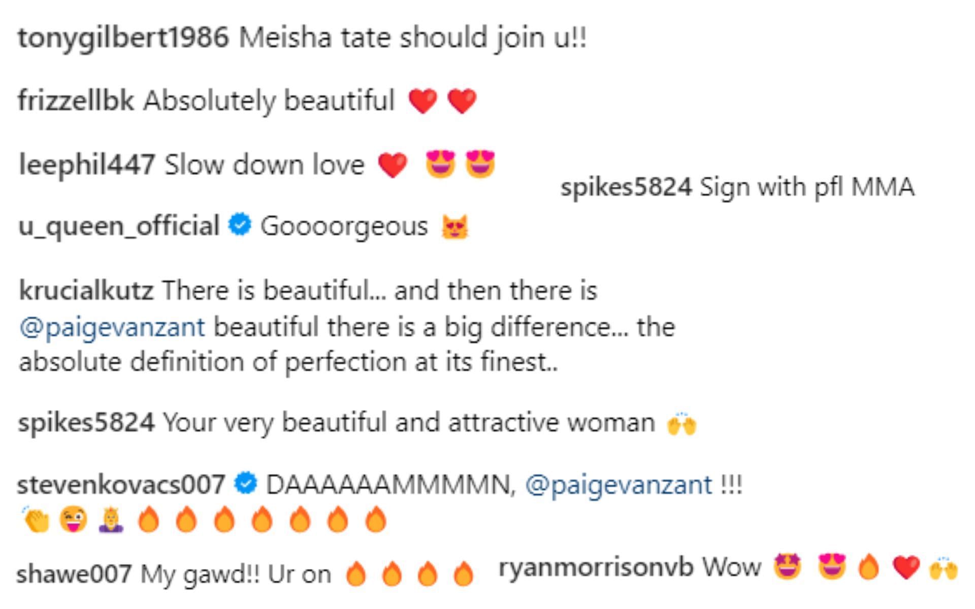 Screenshots from @paigevanzant on Instagram